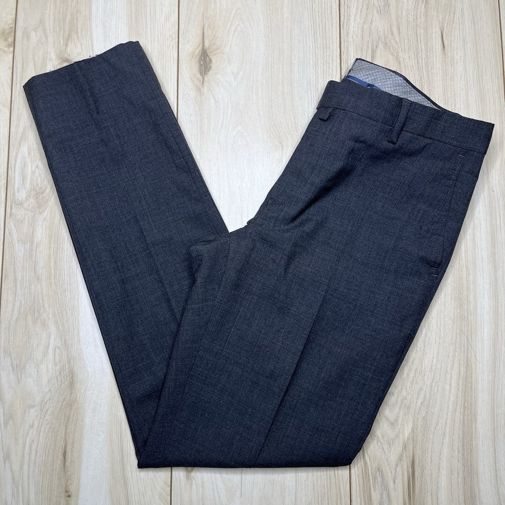 HACKETT MAYFAIR Kensington Slim Dress Pants Gray Wool Mens Size 30x30